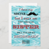 Werden Sie meine Brautjungfrau sein? Einladung (Vorne/Hinten)