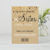 Werden Sie meine Brautjungfrau sein? Einladung (Stehend Vorderseite)