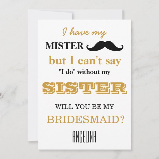 Werden Sie meine Brautjungfrau sein? Einladung (Vorderseite)