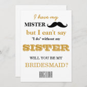 Werden Sie meine Brautjungfrau sein? Einladung (Vorne/Hinten)