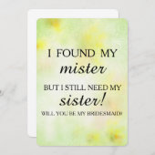 Werden Sie meine Brautjungfrau sein? Einladung (Vorne/Hinten)