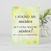 Werden Sie meine Brautjungfrau sein? Einladung (Stehend Vorderseite)