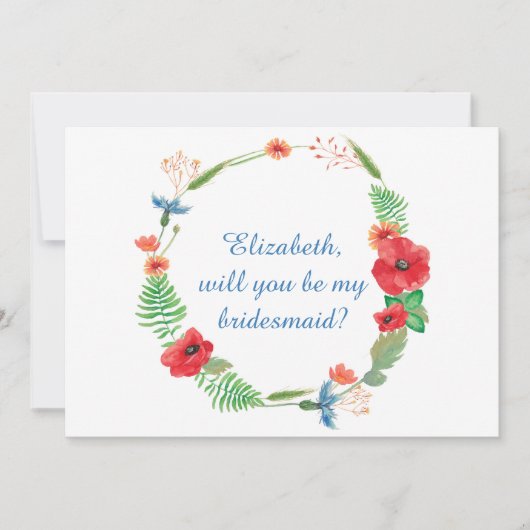 "Werden Sie meine Brautjungfrau sein?" Einladung (Vorderseite)
