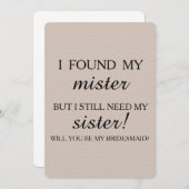 Werden Sie meine Brautjungfrau sein? Einladung (Vorne/Hinten)