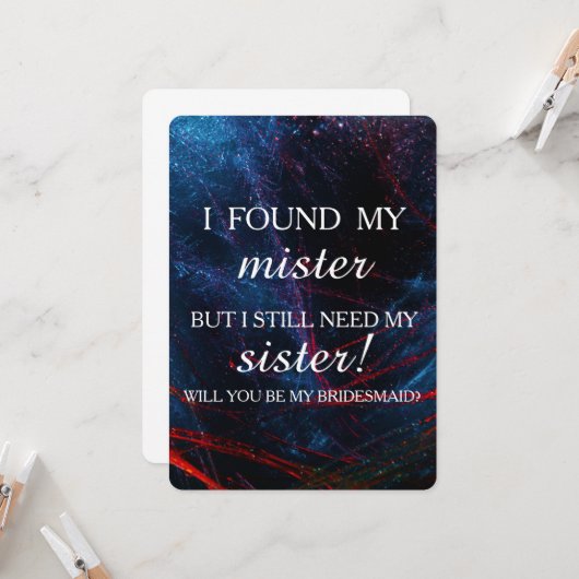 Werden Sie meine Brautjungfrau sein? Einladung (Vorderseite/Rückseite Beispiel)