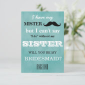 Werden Sie meine Brautjungfrau sein? Einladung (Stehend Vorderseite)