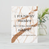 Werden Sie meine Brautjungfrau sein? Einladung (Stehend Vorderseite)