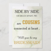 Werden Sie meine Brautjungfrau sein? Einladung (Vorderseite)