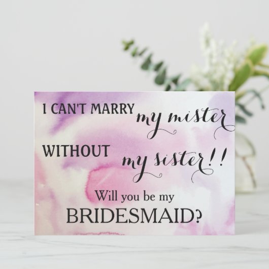 Werden Sie meine Brautjungfrau sein? Einladung (Stehend Vorderseite)