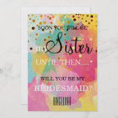 Werden Sie meine Brautjungfrau sein? Einladung (Vorne/Hinten)