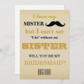 Werden Sie meine Brautjungfrau sein? Einladung (Vorne/Hinten)