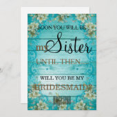 Werden Sie meine Brautjungfrau sein? Einladung (Vorne/Hinten)