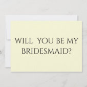 Werden Sie meine Brautjungfrau sein? Einladung (Rückseite)