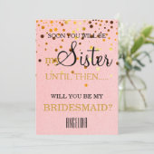 Werden Sie meine Brautjungfrau sein? Einladung (Stehend Vorderseite)