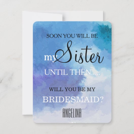 Werden Sie meine Brautjungfrau sein? Einladung (Vorderseite)