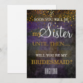 Werden Sie meine Brautjungfrau sein? Einladung (Vorne/Hinten)