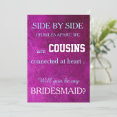 Werden Sie meine Brautjungfrau sein? Einladung (Stehend Vorderseite)