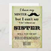 Werden Sie meine Brautjungfrau sein? Einladung (Vorne/Hinten)