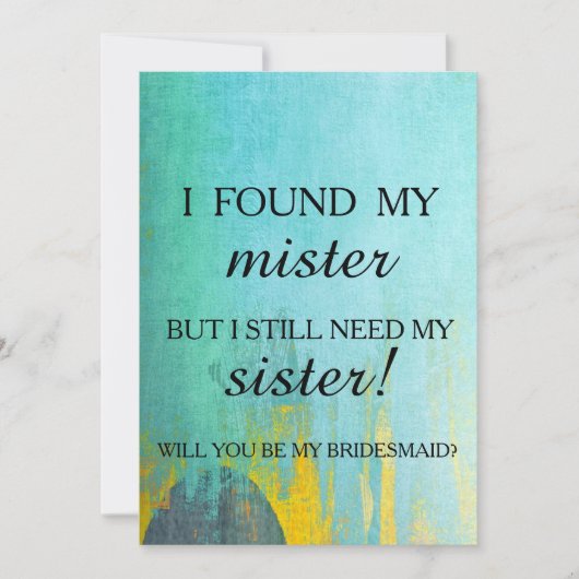 Werden Sie meine Brautjungfrau sein? Einladung (Vorderseite)