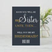 Werden Sie meine Brautjungfrau sein? Einladung (Stehend Vorderseite)