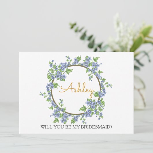 Werden Sie meine Brautjungfrau sein? Einladung (Stehend Vorderseite)