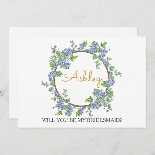 Werden Sie meine Brautjungfrau sein? Einladung (Vorne/Hinten)
