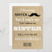 Werden Sie meine Brautjungfrau sein? Einladung (Vorne/Hinten)