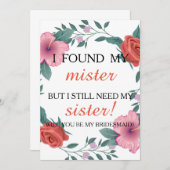 Werden Sie meine Brautjungfrau sein? Einladung (Vorne/Hinten)