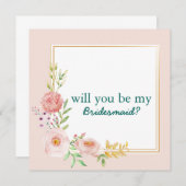 Werden Sie meine Brautjungfrau sein, farbenfrohe B Einladung (Vorne/Hinten)