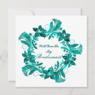 Werden Sie meine Brautjungfrau sein, farbenfrohe B Einladung