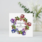 Werden Sie meine Brautjungfrau sein, farbenfrohe B Einladung (Stehend Vorderseite)