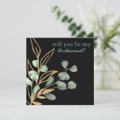 Werden Sie meine Brautjungfrau sein, farbenfrohe B Einladung (Stehend Vorderseite)