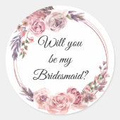 Werden Sie meine Brautjungfrau sein?geometrische P Runder Aufkleber (Vorderseite)