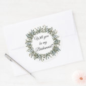 Werden Sie meine Brautjungfrau sein? Grünkranz Runder Aufkleber (Umschlag)