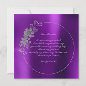 Werden Sie meine Brautjungfrau sein, Lila Metallic Einladung (Rückseite)