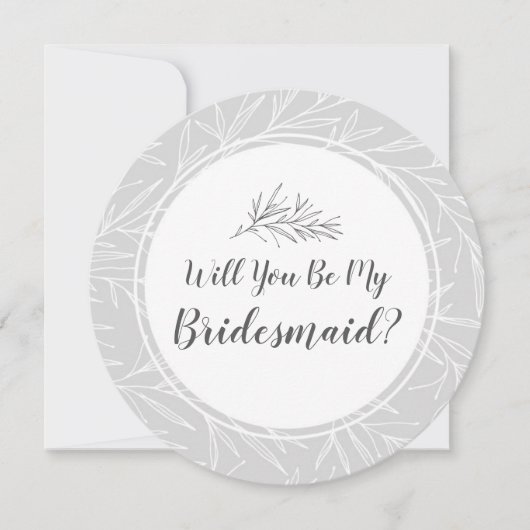 Werden Sie meine Brautjungfrau sein Modernes Botan Einladung (Vorderseite)