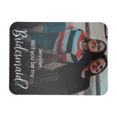 Werden Sie meine Brautjungfrau sein? Stilvolle Fot Magnet (Horizontal)