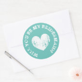 Werden Sie meine Brautjungfrau Vintage Aufkleber a (Umschlag)