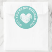 Werden Sie meine Brautjungfrau Vintage Aufkleber a (Tasche)