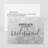 Werden Sie meine Brautjungfrau White Wood Board MD Einladungspostkarte (Vorne/Hinten)