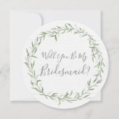Werden Sie meine Brautmädchen Rustikales Holz & Kr Einladung (Vorderseite)