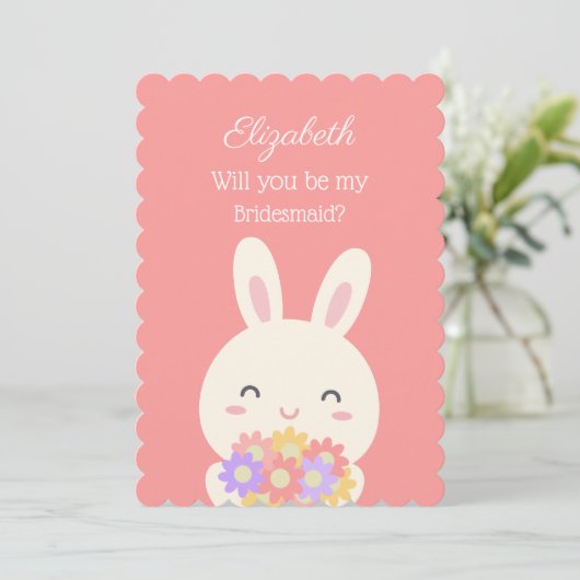 Werden Sie meine Bridesmädchen Niedliche, sonnige Einladung (Stehend Vorderseite)