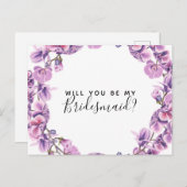 Werden Sie meine Bridesmädchen sein, die Ultraviol Einladungspostkarte (Vorne/Hinten)