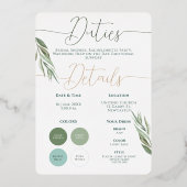 Werden Sie meine Bridesmädchen sein Elegant Herz F Folieneinladung (Rückseite)