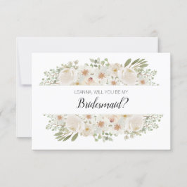 Werden Sie meine Bridesmädchen Weiße Blütenelegant