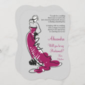 Werden Sie meine Bridesmaid 2 Cards sein? Einladung (Vorne/Hinten)