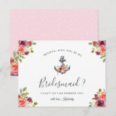 Werden Sie meine Bridesmaid-Ankerin für nautische Einladungspostkarte (Vorne/Hinten)
