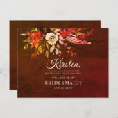 Werden Sie meine Bridesmaid Autumn Floral Bouquet Postkarte (Vorne/Hinten)