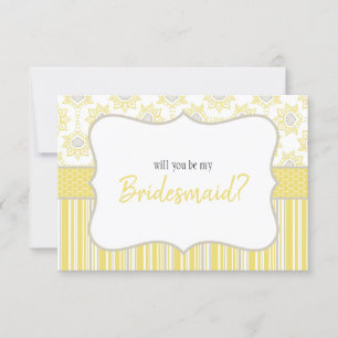 Werden Sie meine Bridesmaid-Biene gelb und grau se
