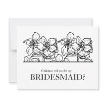 Werden Sie meine Bridesmaid Black and White Chic s
